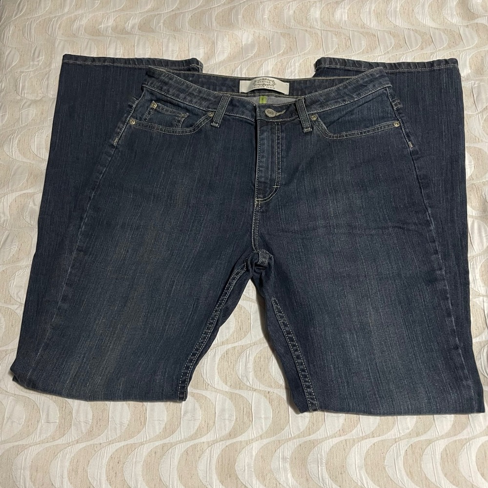 Merona Premium Denim Womens Mid Rise Bootcut Jeans Dark Vintage Wash 12M MERCBVD